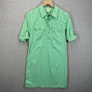 Peter Millar x The Masters Gingham Shirt Dress Women's Size S Roll Tab Golf EUC